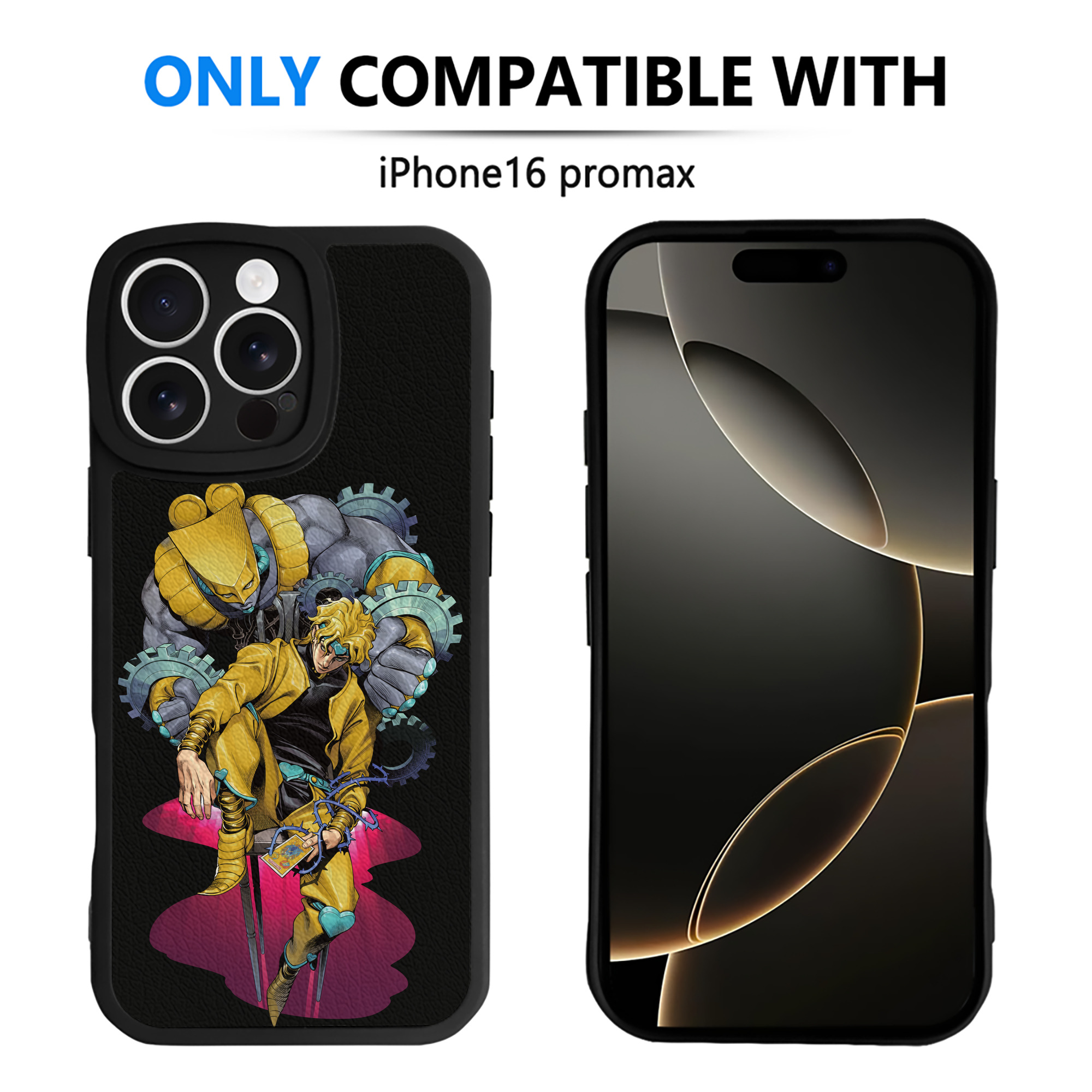 （画像用） ジョジョの奇妙な冒険 ディオ?ブランドー JoJo's Bizarre Adventure Dio Brando 【iPhone 16シリーズ対応】シリコンスマホケース（レザー調） 材質：シリコン